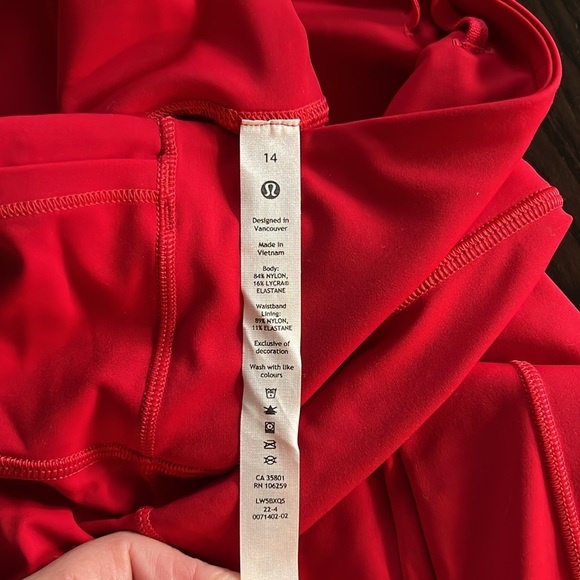 Lululemon Wunder Train High Rise Tights with side pockets, 25”, red - Picture 7 of 8